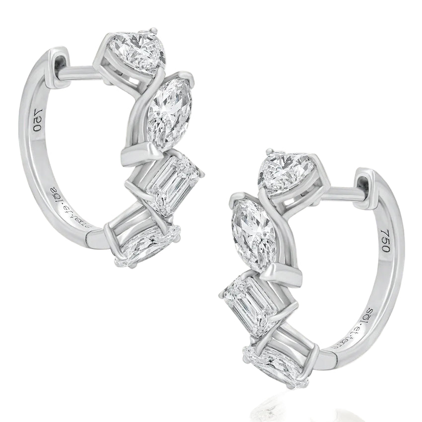 Sol et Terre Mix Cut Hoop Earrings