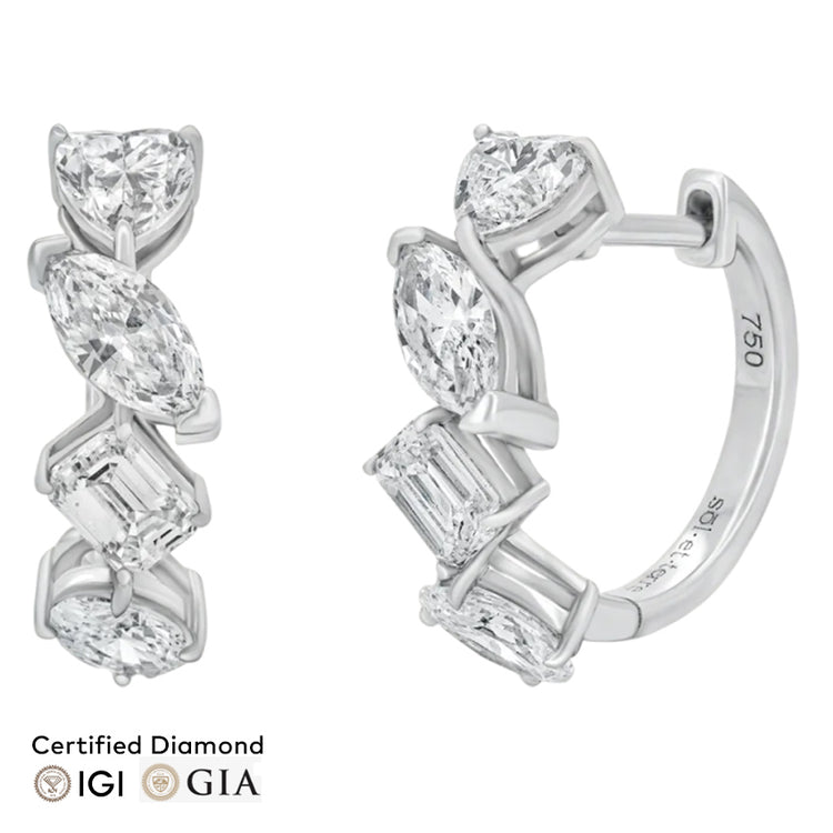 Sol et Terre Mix Cut Hoop Earrings