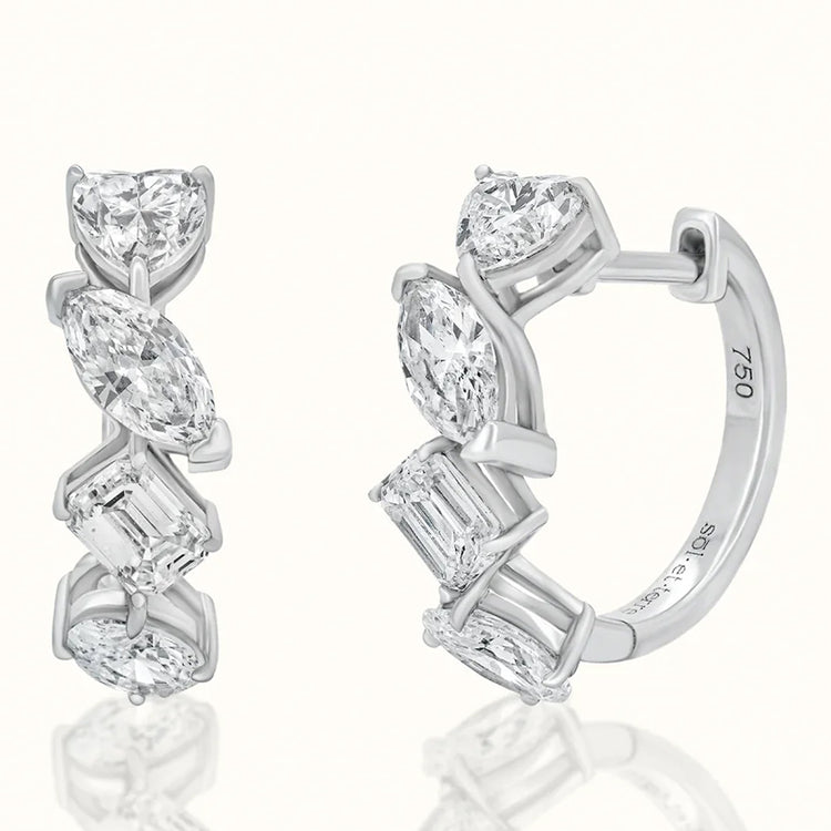 Mix Cut Hoop Earrings