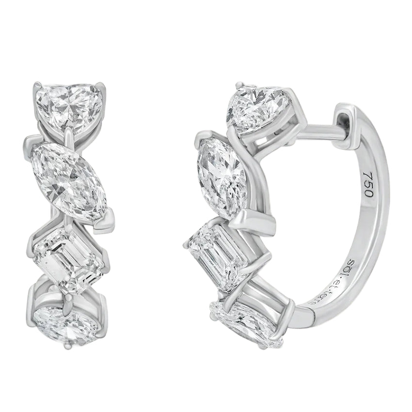 Sol et Terre Mix Cut Hoop Earrings