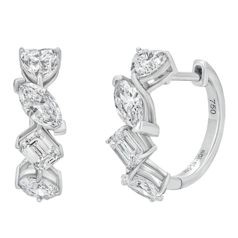 Sol et Terre Mix Cut Hoop Earrings