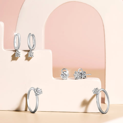 Sol et Terre Martini Six Prong Earrings