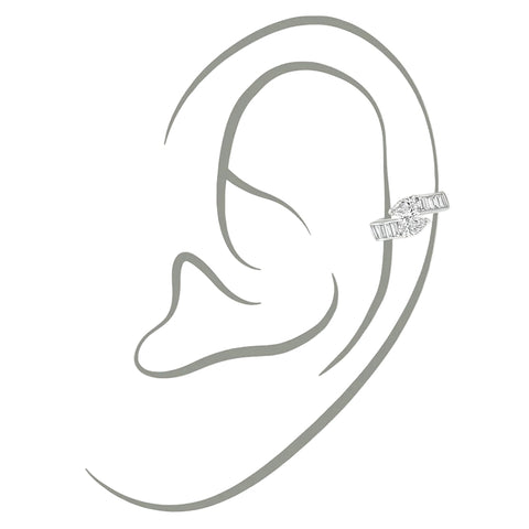 Sol et Terre Pear Crossed Ear Cuff