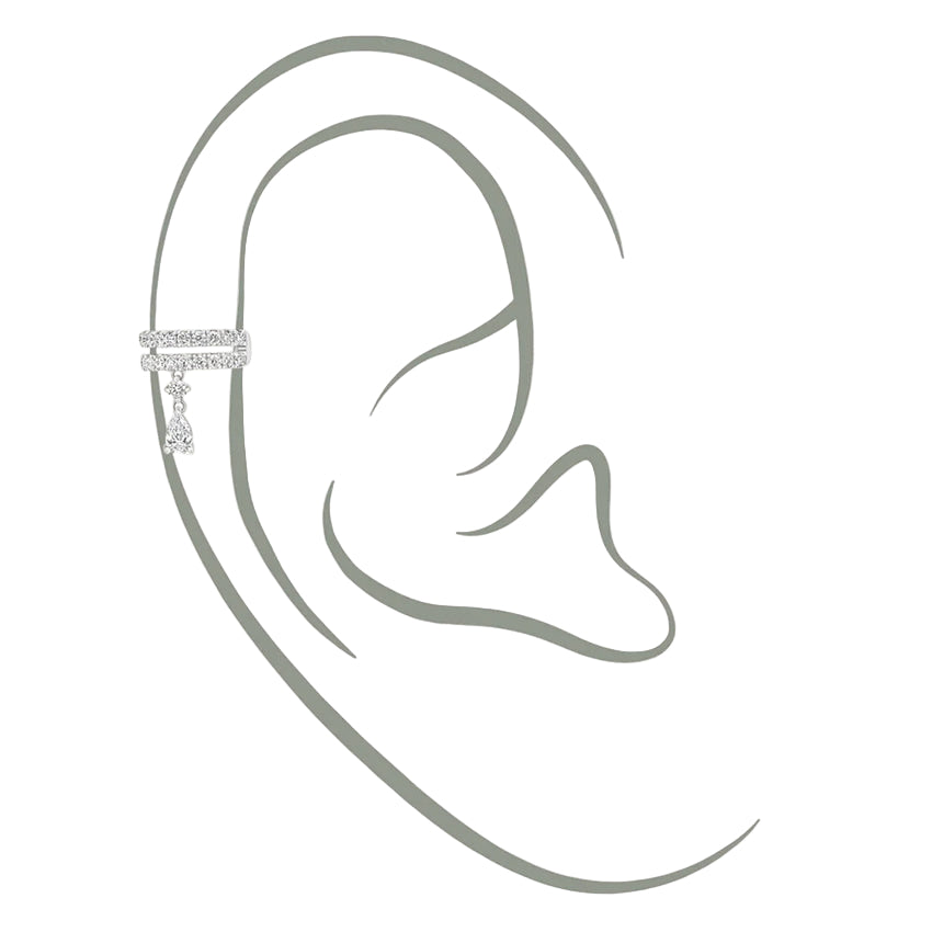 Sol et Terre Ear Cuff with Drop Pear