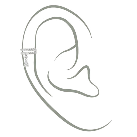 Sol et Terre Ear Cuff with Drop Pear