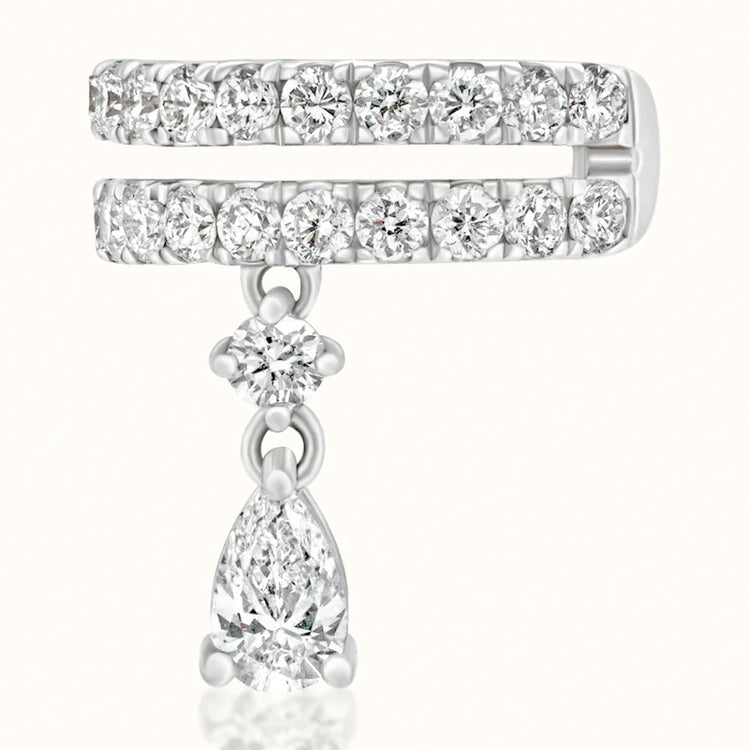 Ear Cuff with Drop Pear