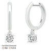 Sol et Terre Hoop Diamond With Dangling Diamond Earrings