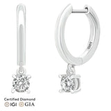 Sol et Terre Hoop Diamond With Dangling Diamond Earrings