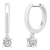 Sol et Terre Hoop Diamond With Dangling Diamond Earrings