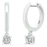 Sol et Terre Hoop Diamond With Dangling Diamond Earrings