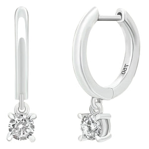 Sol et Terre Hoop Diamond With Dangling Diamond Earrings