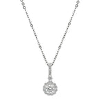 Sol et Terre Round Diamond Pendant with Scalloped Edge
