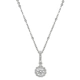 Sol et Terre Round Diamond Pendant with Scalloped Edge