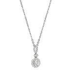 Sol et Terre Round Diamond Pendant with Scalloped Edge