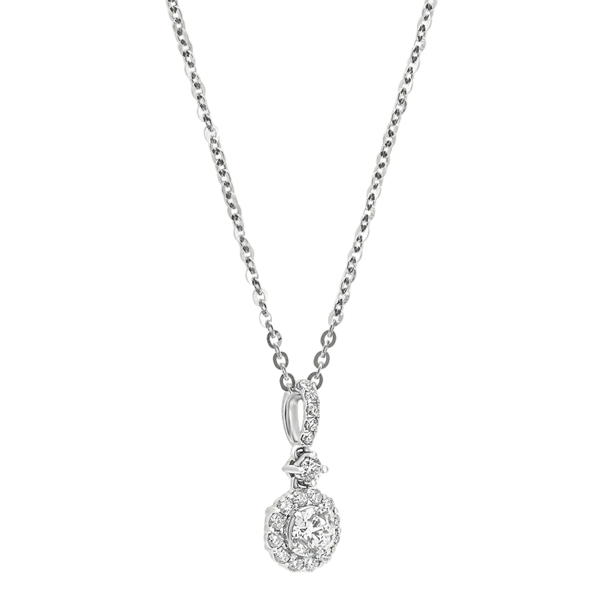 Sol et Terre Round Diamond Pendant with Scalloped Edge