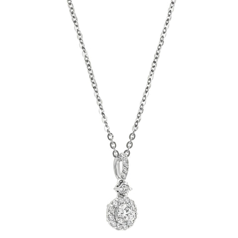 Sol et Terre Round Diamond Pendant with Scalloped Edge