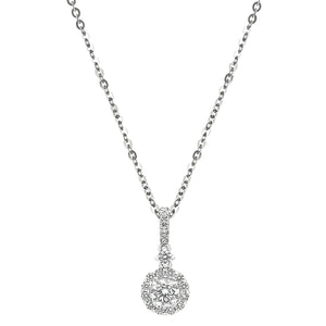 Sol et Terre Round Diamond Pendant with Scalloped Edge