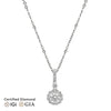 Sol et Terre Round Diamond Pendant with Scalloped Edge