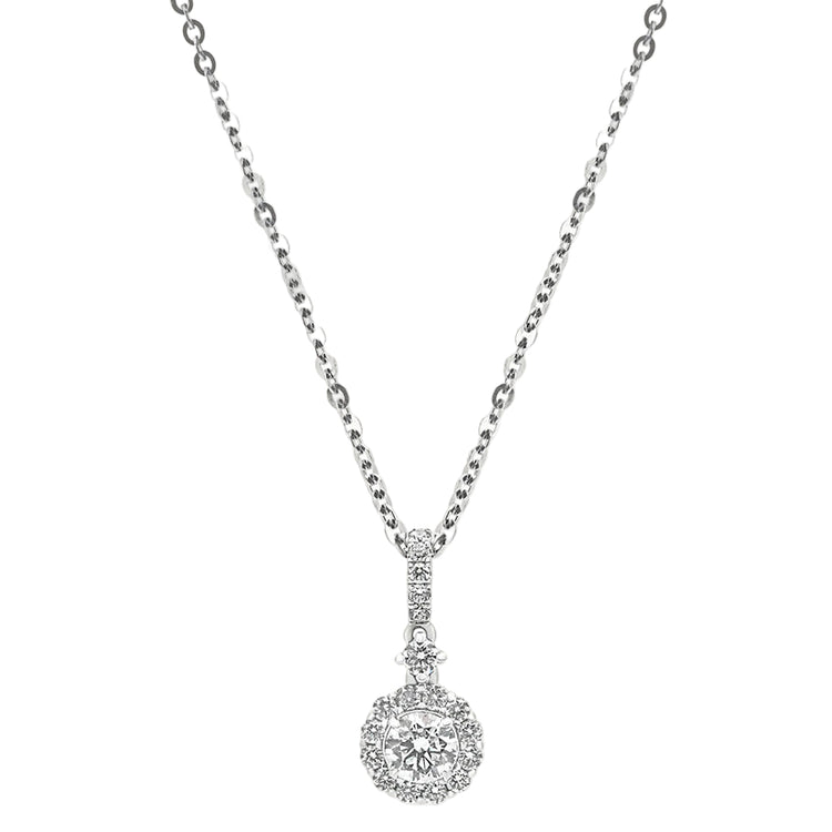 Sol et Terre Round Diamond Pendant with Scalloped Edge