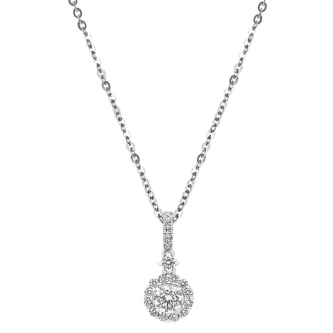 Sol et Terre Round Diamond Pendant with Scalloped Edge