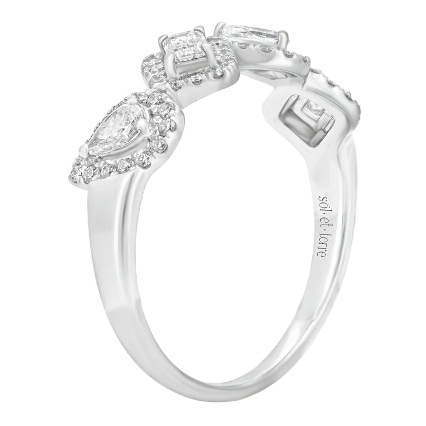 Sol et Terre Mix Cut With Halo Ring