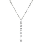Sol et Terre Mix Cut Drop Diamond Pendant Necklace