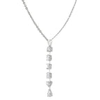 Sol et Terre Mix Cut Drop Diamond Pendant Necklace