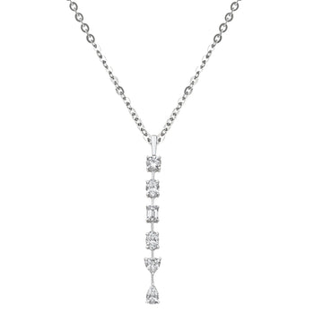 Sol et Terre Mix Cut Drop Diamond Pendant Necklace