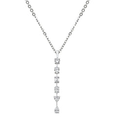 Sol et Terre Mix Cut Drop Diamond Pendant Necklace