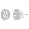 Sol et Terre Oval Stud Earrings with Removeable Halo