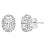 Sol et Terre Oval Stud Earrings with Removeable Halo