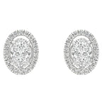 Sol et Terre Oval Stud Earrings with Removeable Halo