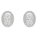 Sol et Terre Oval Stud Earrings with Removeable Halo