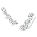 Sol et Terre Mix Cut Diamonds Crawler Earrings