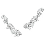 Sol et Terre Mix Cut Diamonds Crawler Earrings