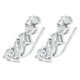 Sol et Terre Mix Cut Diamonds Crawler Earrings