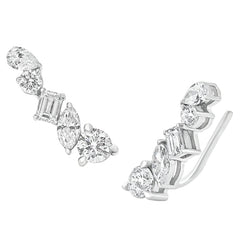 Sol et Terre Mix Cut Diamonds Crawler Earrings