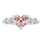 Sol et Terre Heart Diamond with Side Diamonds Ring