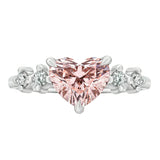 Sol et Terre Heart Diamond with Side Diamonds Ring