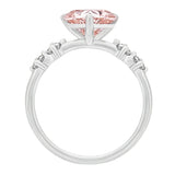 Sol et Terre Heart Diamond with Side Diamonds Ring