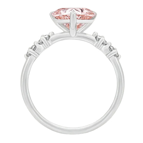 Sol et Terre Heart Diamond with Side Diamonds Ring