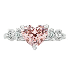 Sol et Terre Heart Diamond with Side Diamonds Ring