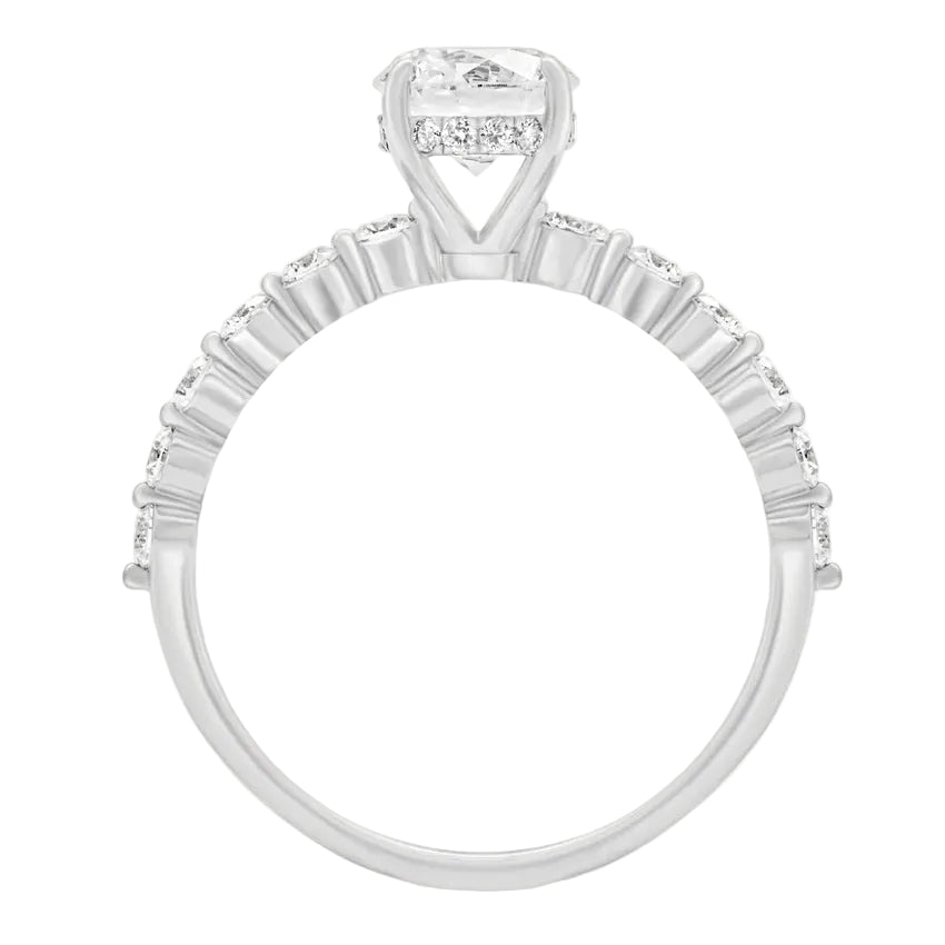 Sol et Terre Round Diamond Ring with Dotted Band