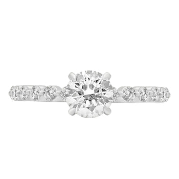 Sol et Terre Round Diamond Ring with Dotted Band