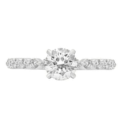 Sol et Terre Round Diamond Ring with Dotted Band