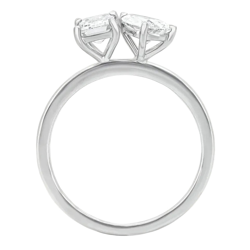 Sol et Terre Emerald and Pear Toi et Moi Ring