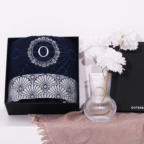 Single Set Sunny Bloom Navy Towel