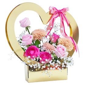 Sweet Pinky Heart Bouquet