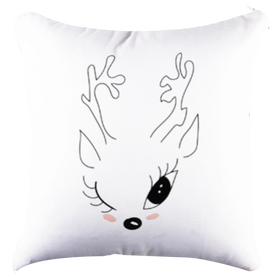Wink Raindeer White Pillow