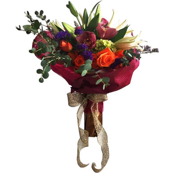 Luxury Hand Tied Bouquet With Roses And Lily